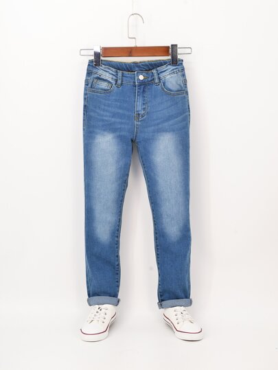 بنطلون جينز للأولاد المراهقين بتصميم خطوط شاربة للقطط