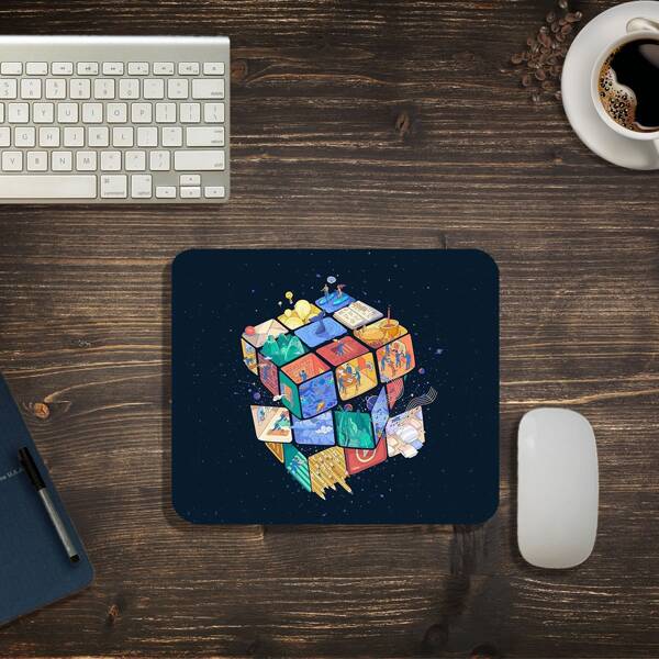 

Cartoon Cube Mouse Pad, Blue