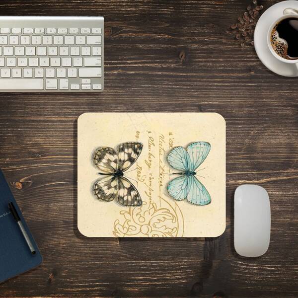 

Butterfly Print Mouse Pad, Yellow