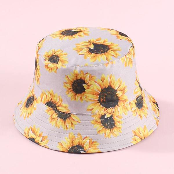 

Kids Flower Print Reversible Bucket Hat, Multicolor