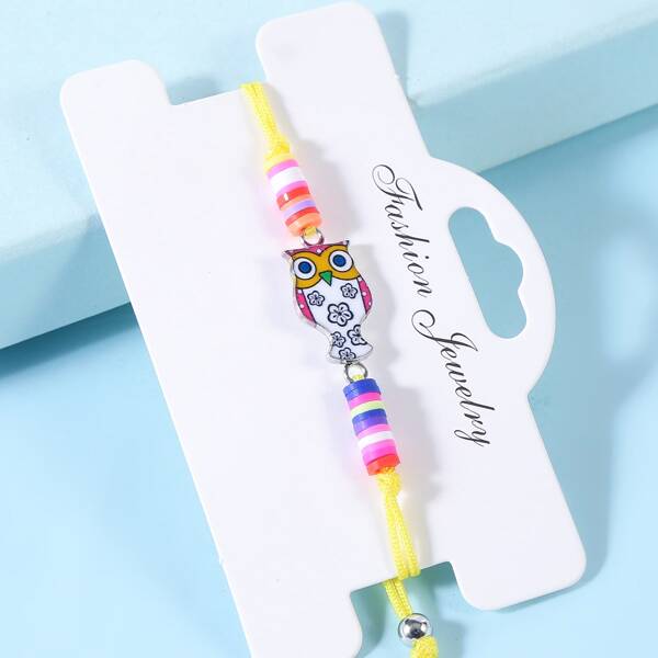 

Toddler Girls Owl Decor Bracelet, Yellow