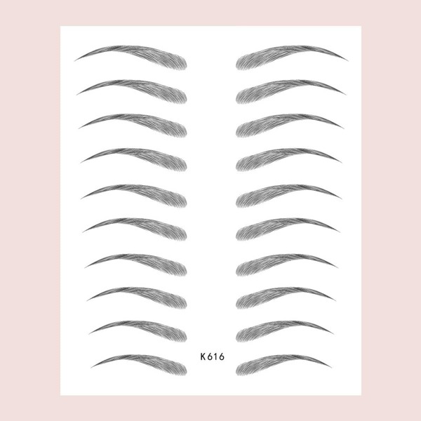 

1 лист бионическая наклейка для бровей, Чёрный