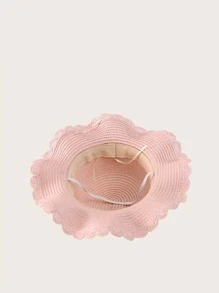 Sombrero de paja de niñas con flor con bolso - Rosa - Ver 3