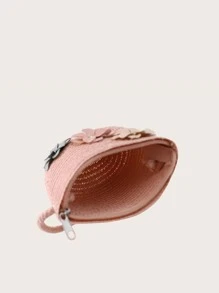 Sombrero de paja de niñas con flor con bolso - Rosa - Ver 4