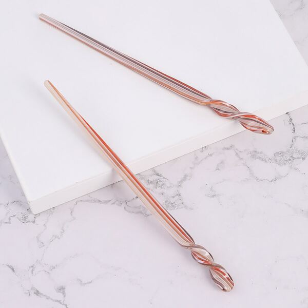 

2pcs Acetic Acid Hair Pin, Multicolor