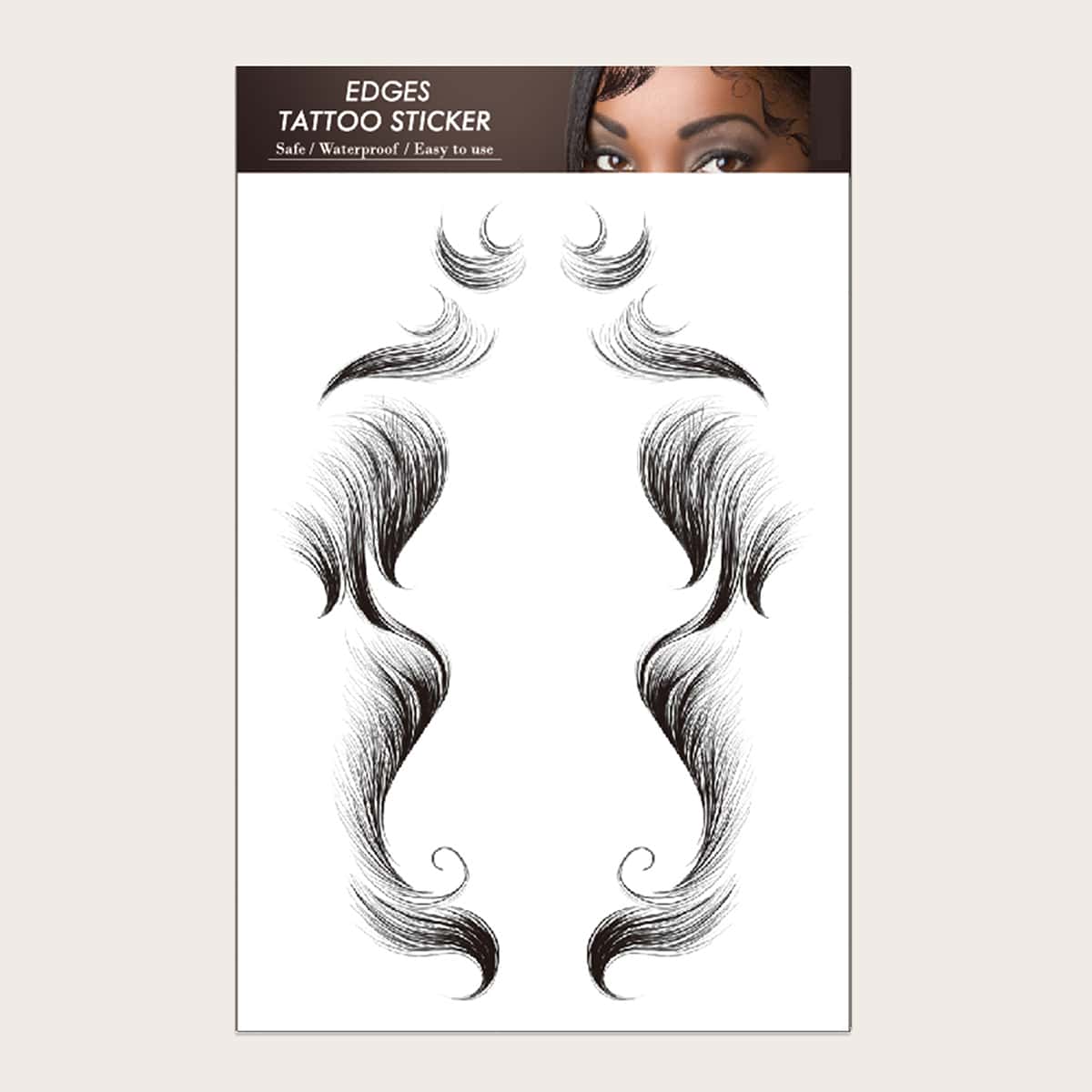 

1sheet Hairline Edge Tattoo Sticker, Black
