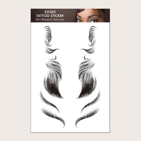 

1sheet Hairline Edge Tattoo Sticker, Black