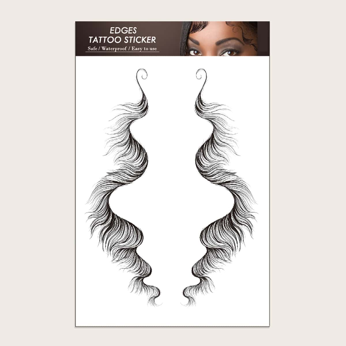 

1sheet Hairline Edge Tattoo Sticker, Black