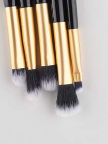 Set de 5 piezas de brochas de maquillaje de ojos, incluye brochas para sombras de ojos, cejas, contorno, delineador y difuminado para mujeres, kit de herramientas de maquillaje completo - Negro - Ver 3