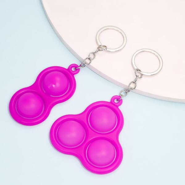 

2pcs Creative Stress Relief Keychain, Purple