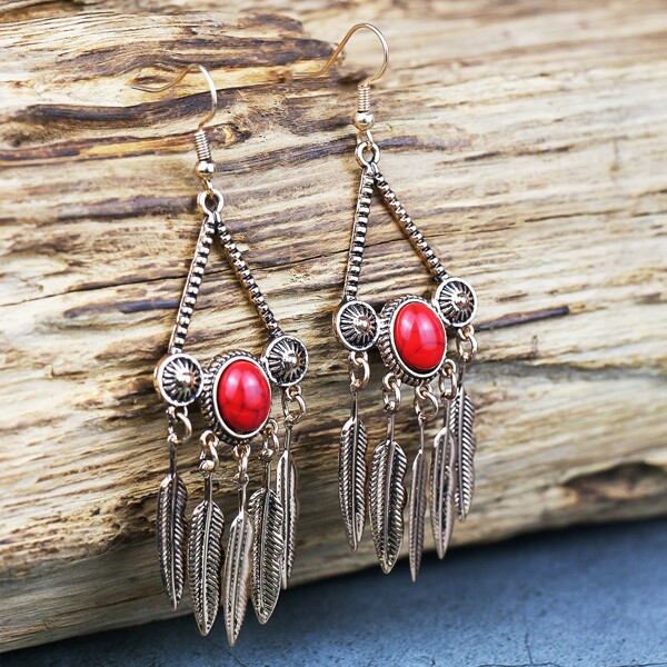 

Alloy Tassel Drop Earrings, Multicolor