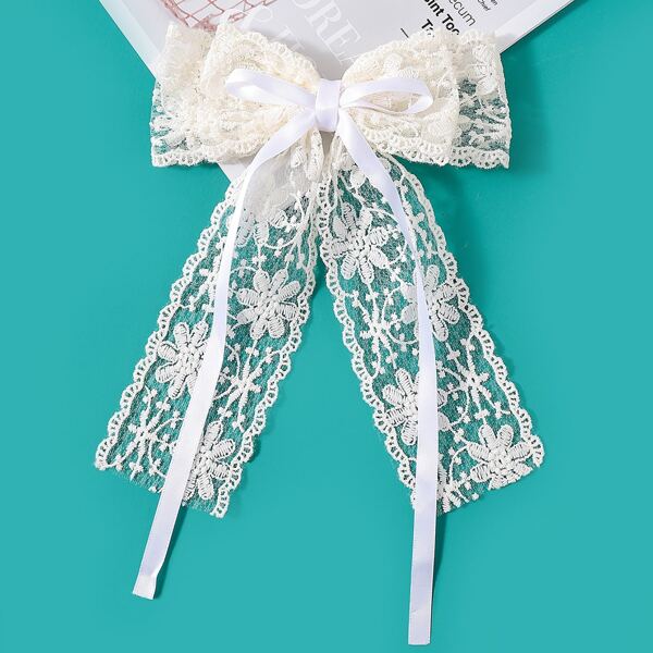

Girls Bow Decor Hair Clip, Beige