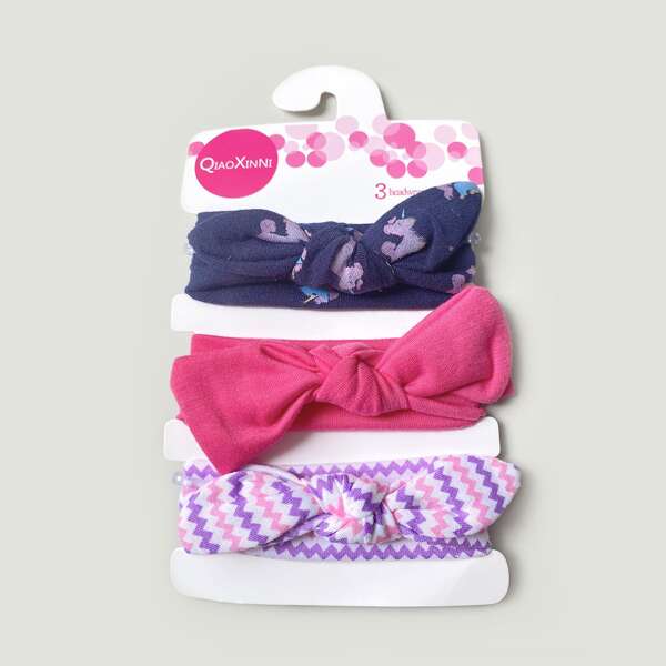 

3pcs Baby Knot Design Headband, Multicolor