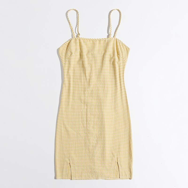 

Gingham Split Cami Dress, Yellow