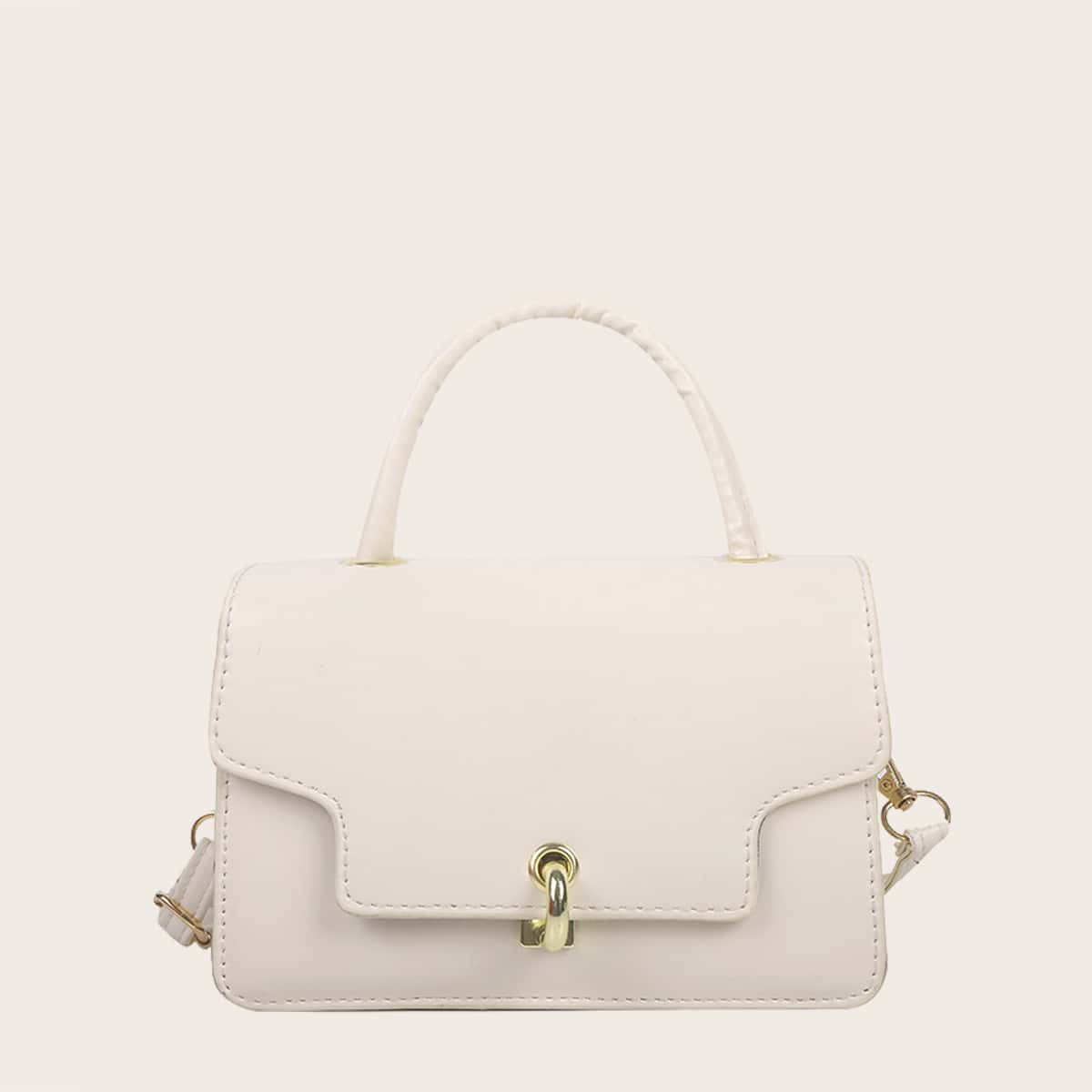 

Solid Satchel Bag, Beige