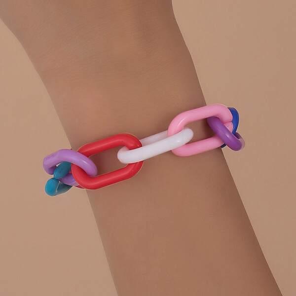 

Acrylic Chain Bracelet, Multicolor