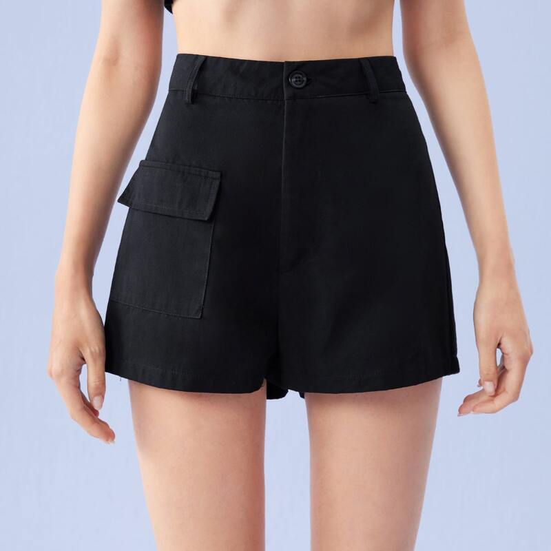 

Solid Cargo Shorts, Black