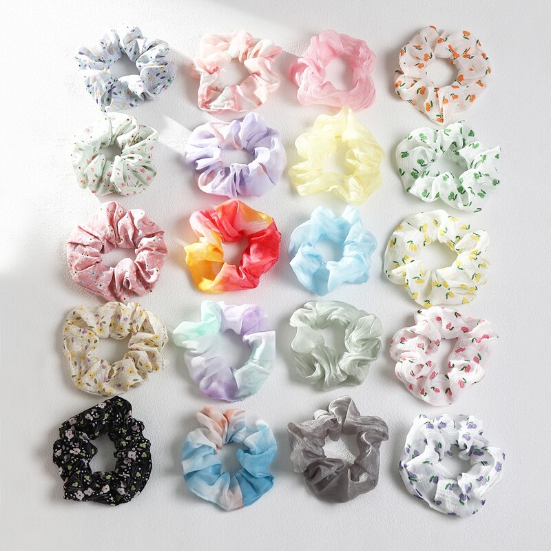 

20pcs Graphic Scrunchies, Multicolor