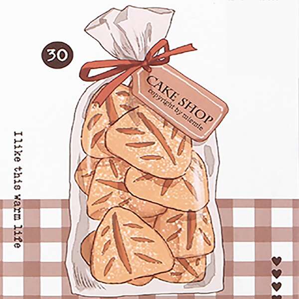 

30pcs Bread Pattern Postcard, Multicolor