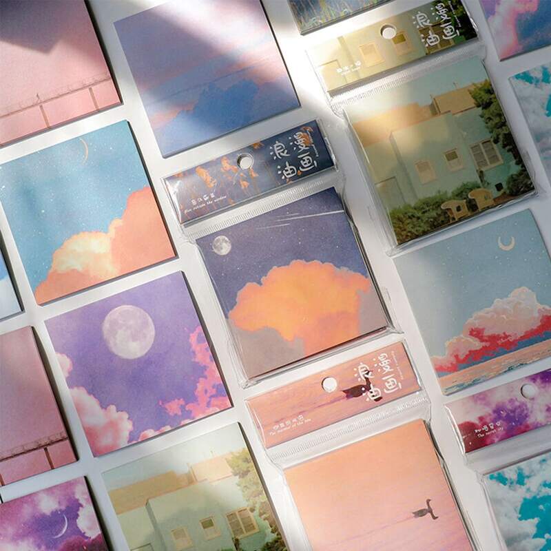 

1pc Oil Painting Pattern Random Sticky Note, Multicolor