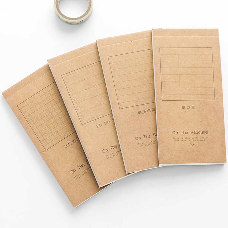 

1pc Kraft Paper Cover Random Memo Pad, Khaki