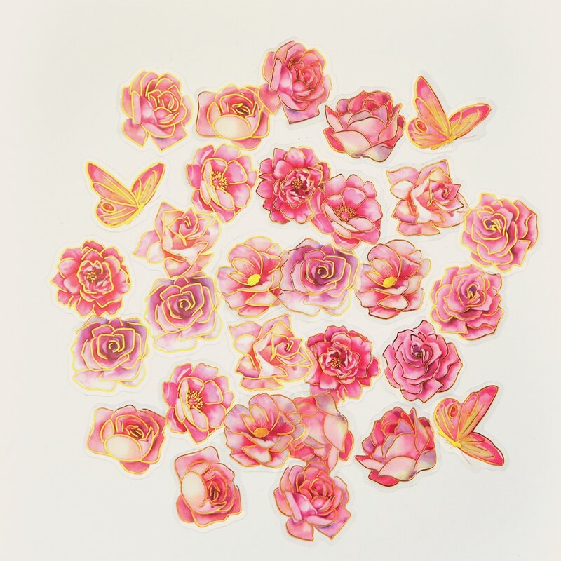 

30pcs Floral Sticker, Multicolor