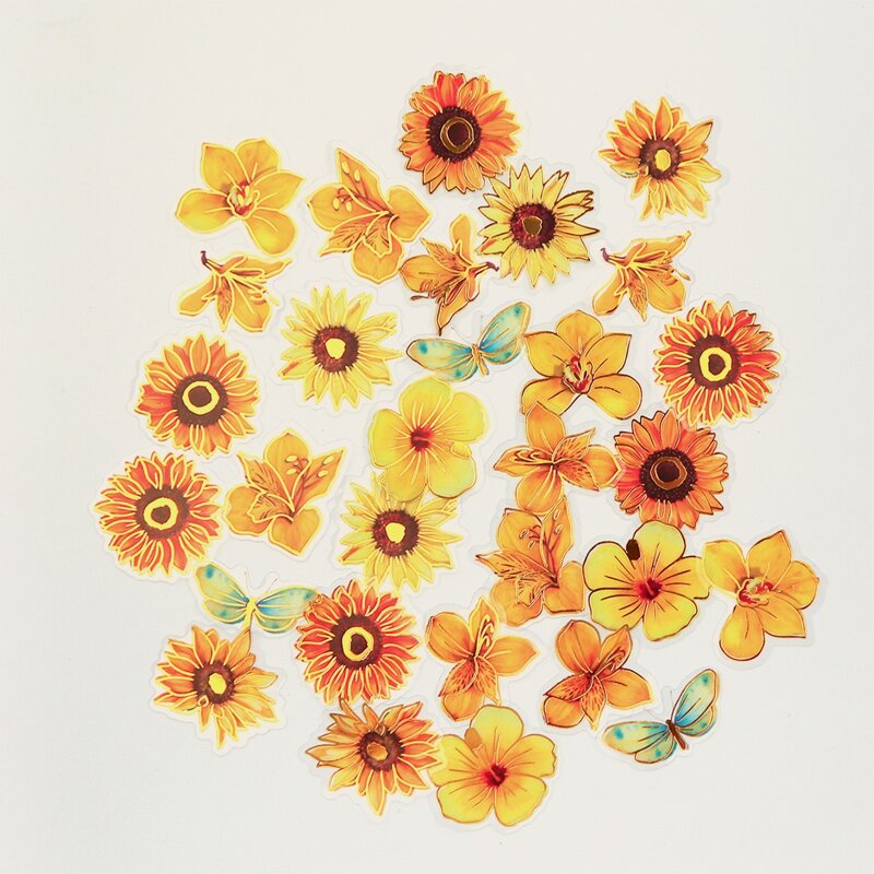 

30pcs Floral Sticker, Multicolor