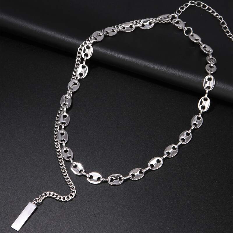 

Guys Geometric Charm Necklace, Silver