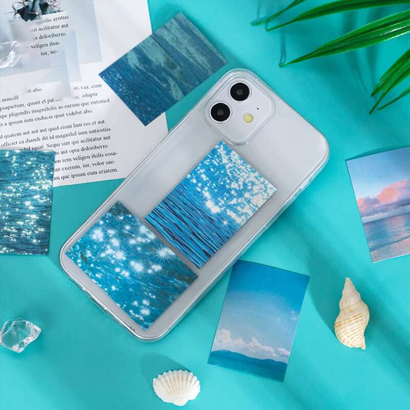 

50pcs Sea Pattern Sticker, Blue