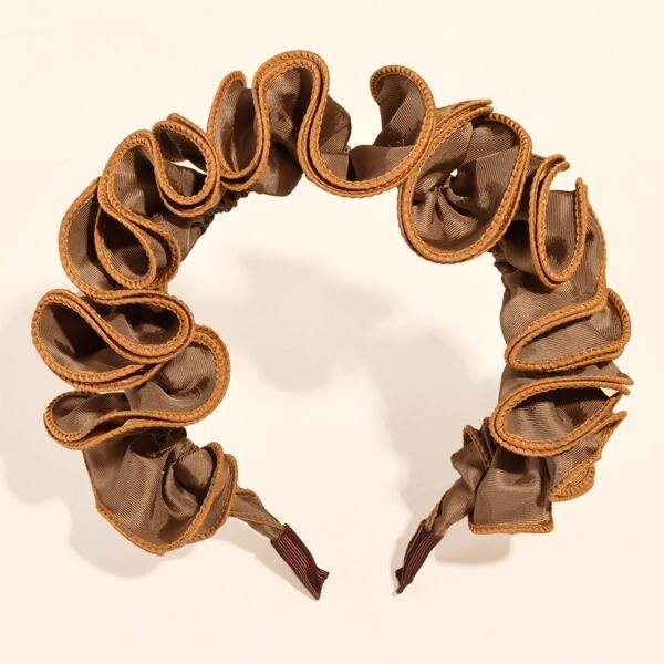 

1pc Solid Hair Hoop, Brown