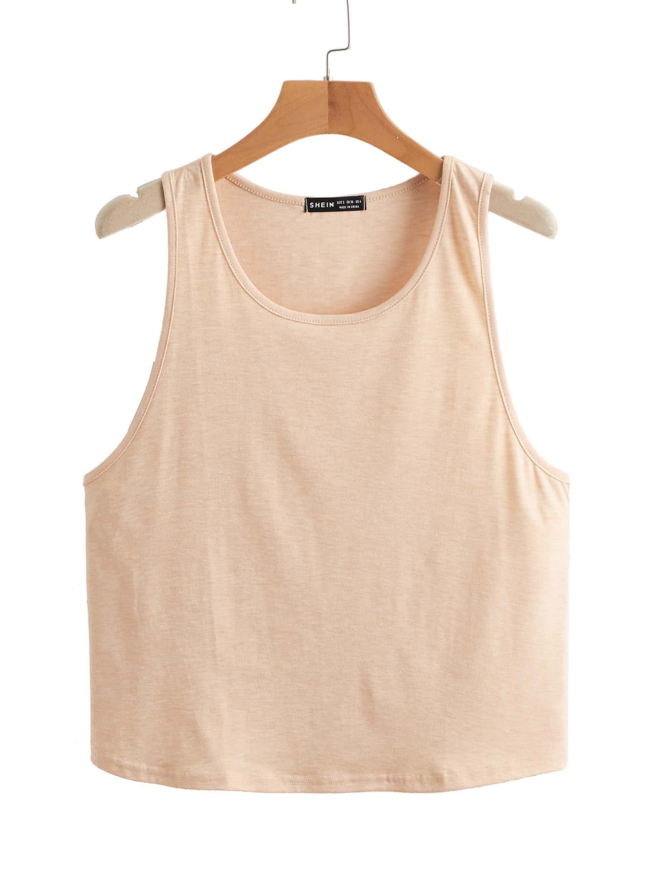 Tank top bajo curvo de cuello redondo - Albaricoque - Ver 1