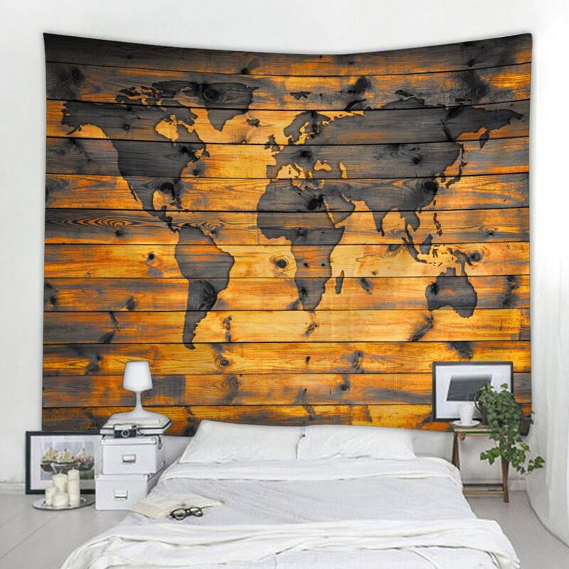 

Map Print Tapestry, Brown