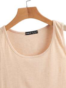 Tank top bajo curvo de cuello redondo - Albaricoque - Ver 3