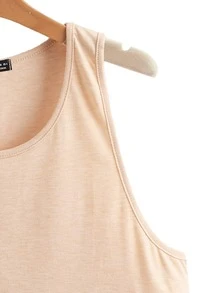 Tank top bajo curvo de cuello redondo - Albaricoque - Ver 4