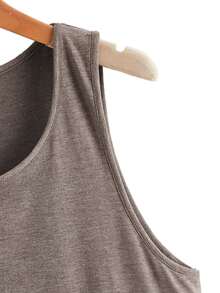 Tank top bajo curvo de cuello redondo - Marrón Mocha - View 4
