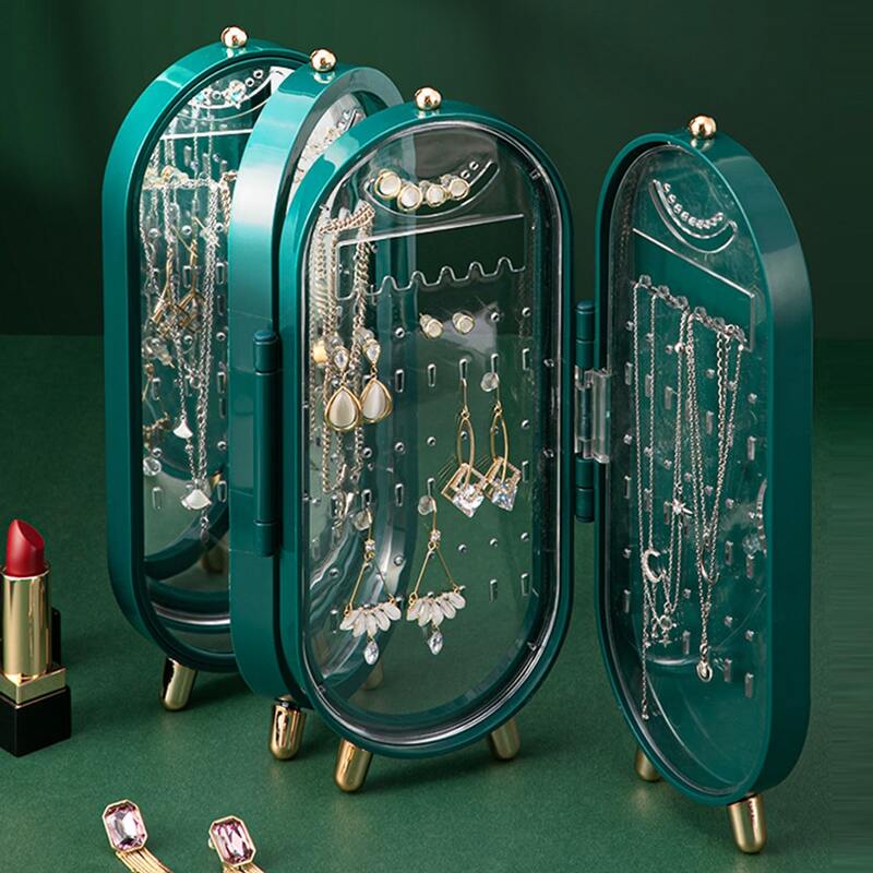 

1pc Foldable Jewelry Storage Rack, Green
