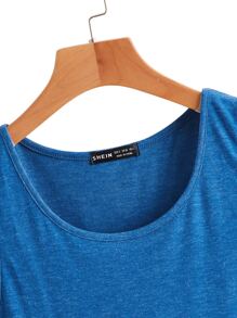 Tank top bajo curvo de cuello redondo - azul real - Ver 3