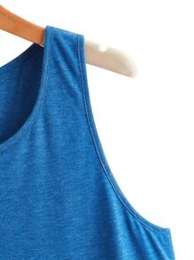 Tank top bajo curvo de cuello redondo - azul real - Ver 4