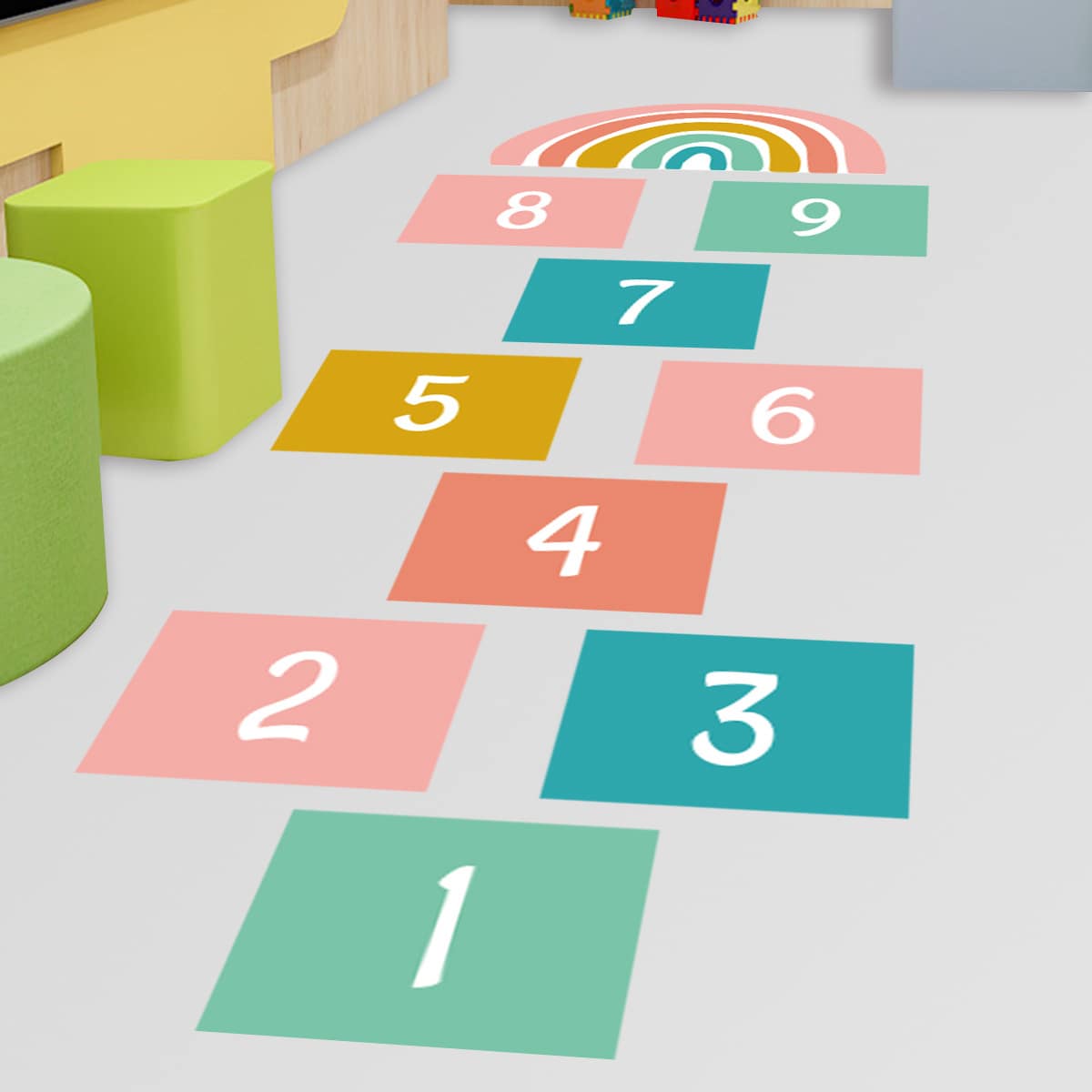 

Number Floor Sticker, Multicolor