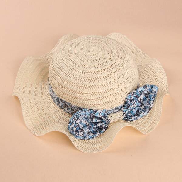 

Toddler Girls Bow Decor Sun Hat, Beige