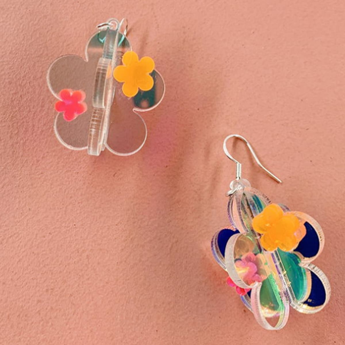 

Flower Drop Earrings, Multicolor