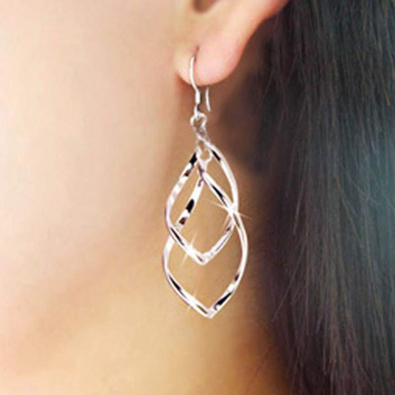 

1pair Metal Drop Earrings, Gold