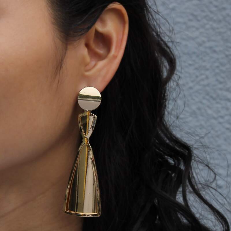 

Geo Drop Earrings, Gold