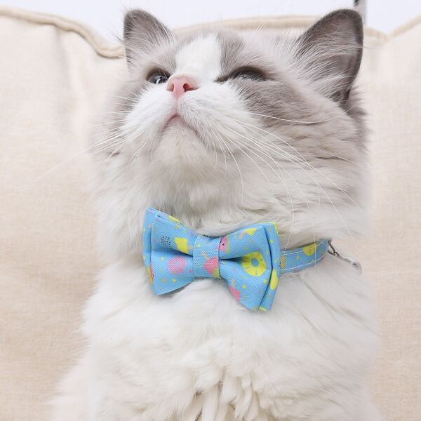 

Fruit Print Pet Bow, Blue