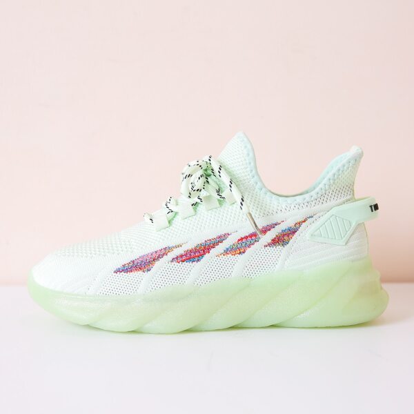 

Letter Graphic Lace-Up Front Sneakers, White
