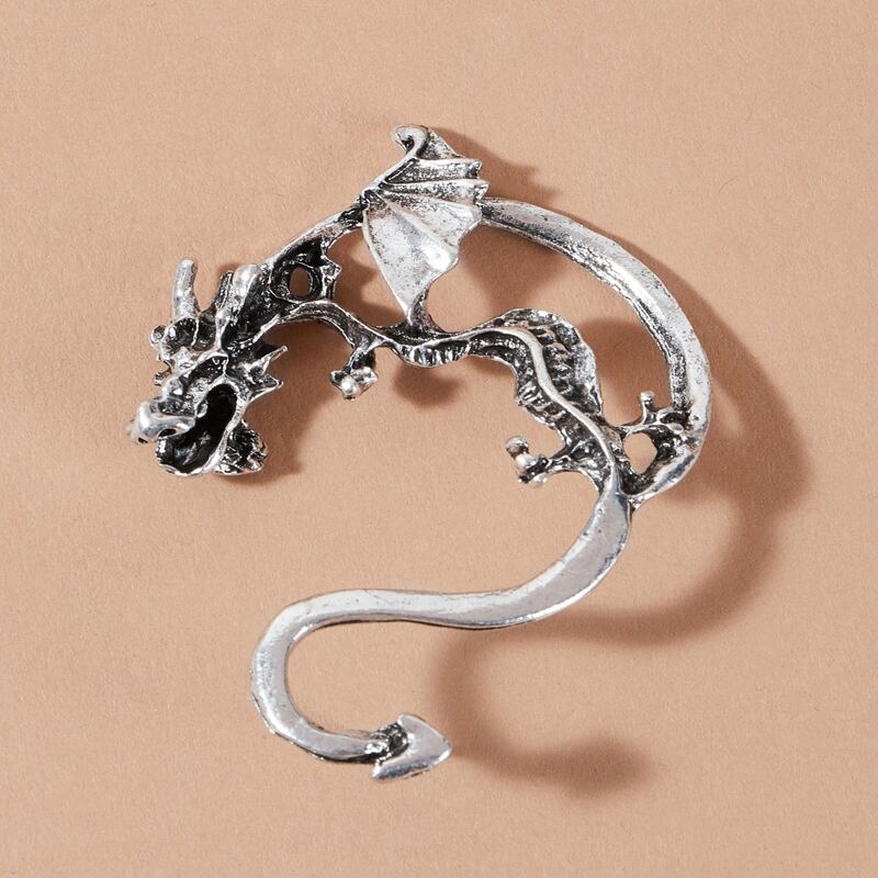 

1pc Dragon Ear Cuff, Antique silver