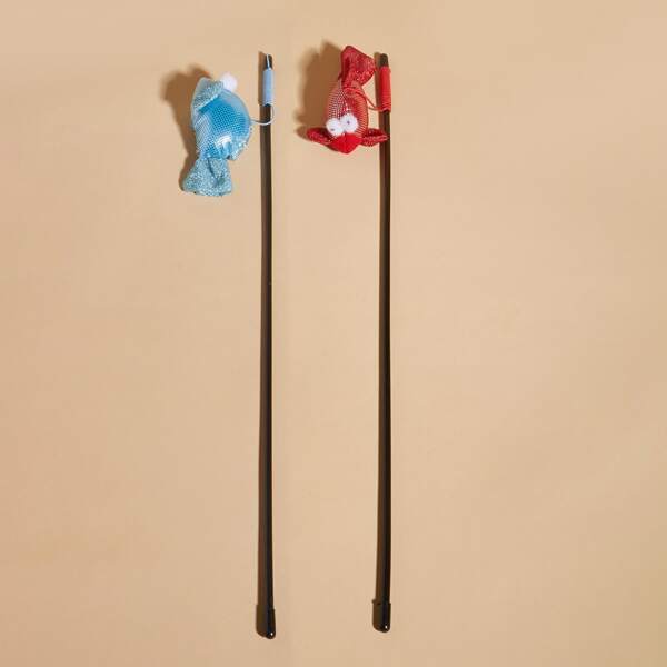 

1pc Fish Design Random Color Cat Teaser Toy, Multicolor