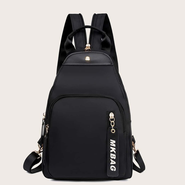 

Letter Graphic Classic Backpack, Black