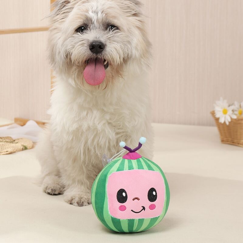 

Watermelon Shaped Pet Plush Toy, Green