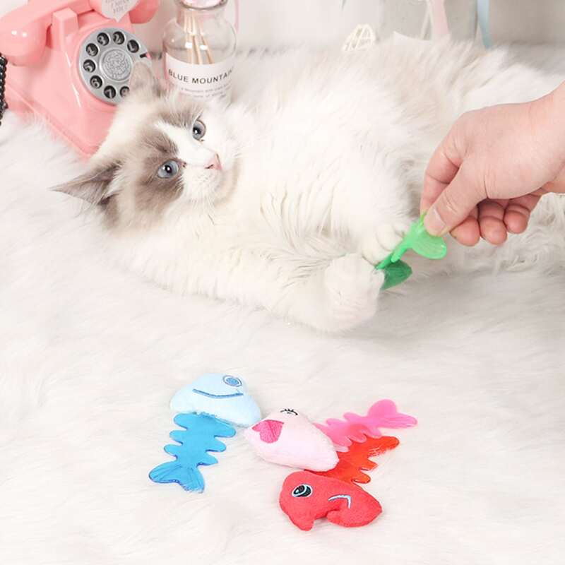 

1pc Fish Shaped Random Cat Teaser Toy, Multicolor